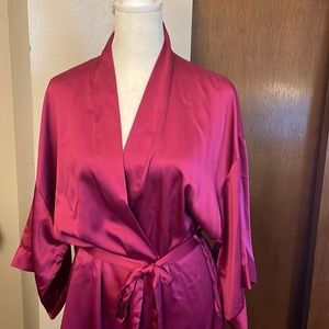 Victoria Secret Silk Robe- Fuchsia color M/L